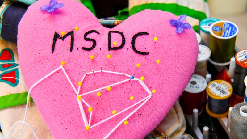 Embroidered heart with MSDC beading