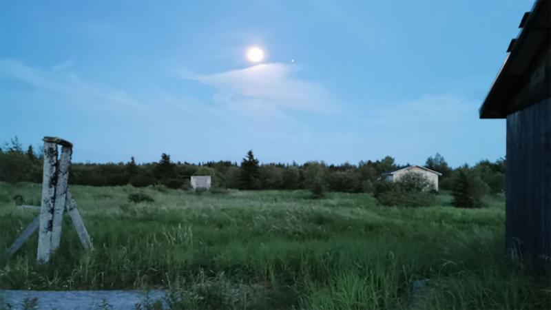 Full moon at dusk