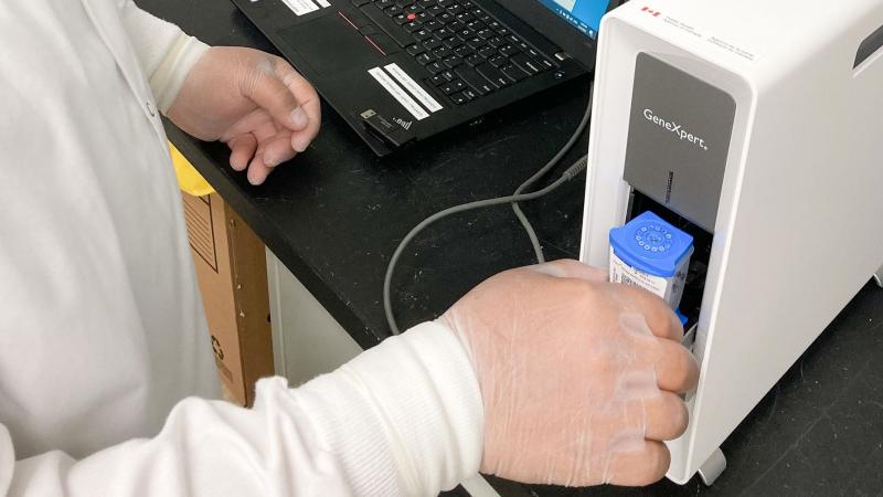 Vial being tested in lab