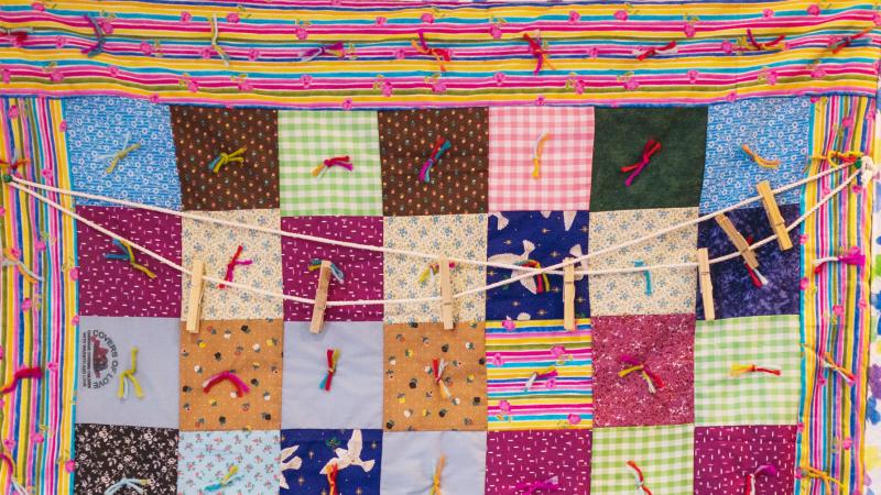 Detail of quilt made by Chisasibi Nishiyuu