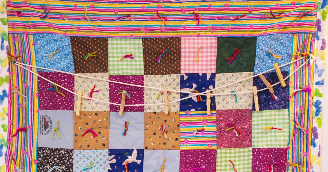 Detail of quilt made by Chisasibi Nishiyuu