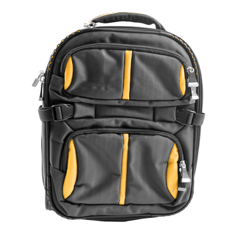 Black and yellow backpack