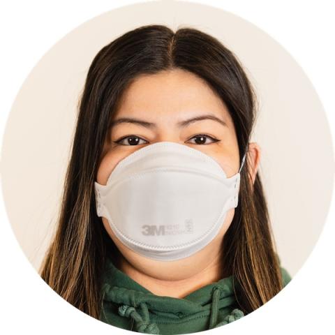 Person wearing an N95 mask